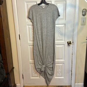 LuLuRoe Gray Short Sleeve Knotted Maxi Tee Dress Size XS